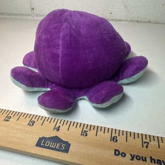 Octopus Reversible Plush (Purple Mad/ AQUA HAPPY SMILE) - Tee Turtle P13 - Picture 4 of 4